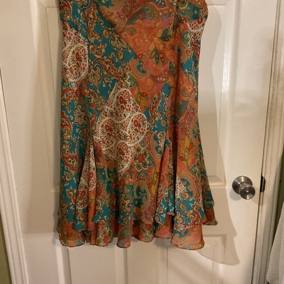 Chaps Paisley Maxi Skirt with Cascading Ruffles - Picture 5 of 5